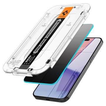 iPhone 15 Pro Max Hayalet Cam Ekran Koruyucu Kolay Kurulum, Spigen Glas.tR EZ Fit Privacy (2 Adet)