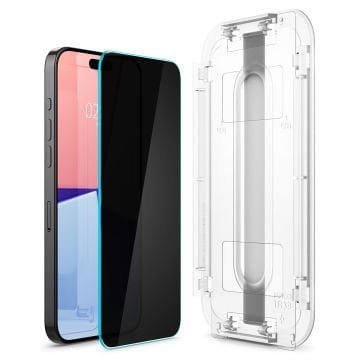 iPhone 15 Pro Max Hayalet Cam Ekran Koruyucu Kolay Kurulum, Spigen Glas.tR EZ Fit Privacy (2 Adet)