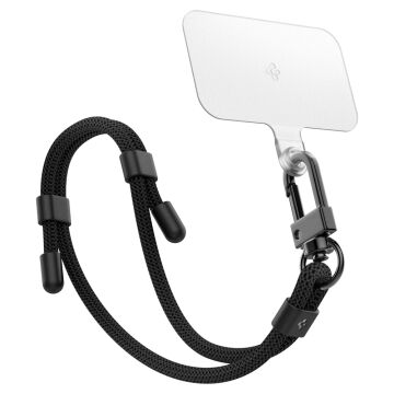 Spigen Cross Body Strap v2 (Boyun Askı Ipi) + Wrist Strap (El Askı Ipi) + ConTag (Tutucu Aparat) Set Telefon Aksesuarı (Tüm Cihazlarla Uyumlu) Black