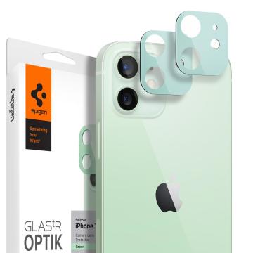 iPhone 12 Kamera Lens Cam Ekran Koruyucu, Spigen Glas.tR Optik (2 Adet) Green