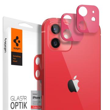 iPhone 12 Kamera Lens Cam Ekran Koruyucu, Spigen Glas.tR Optik (2 Adet) Red