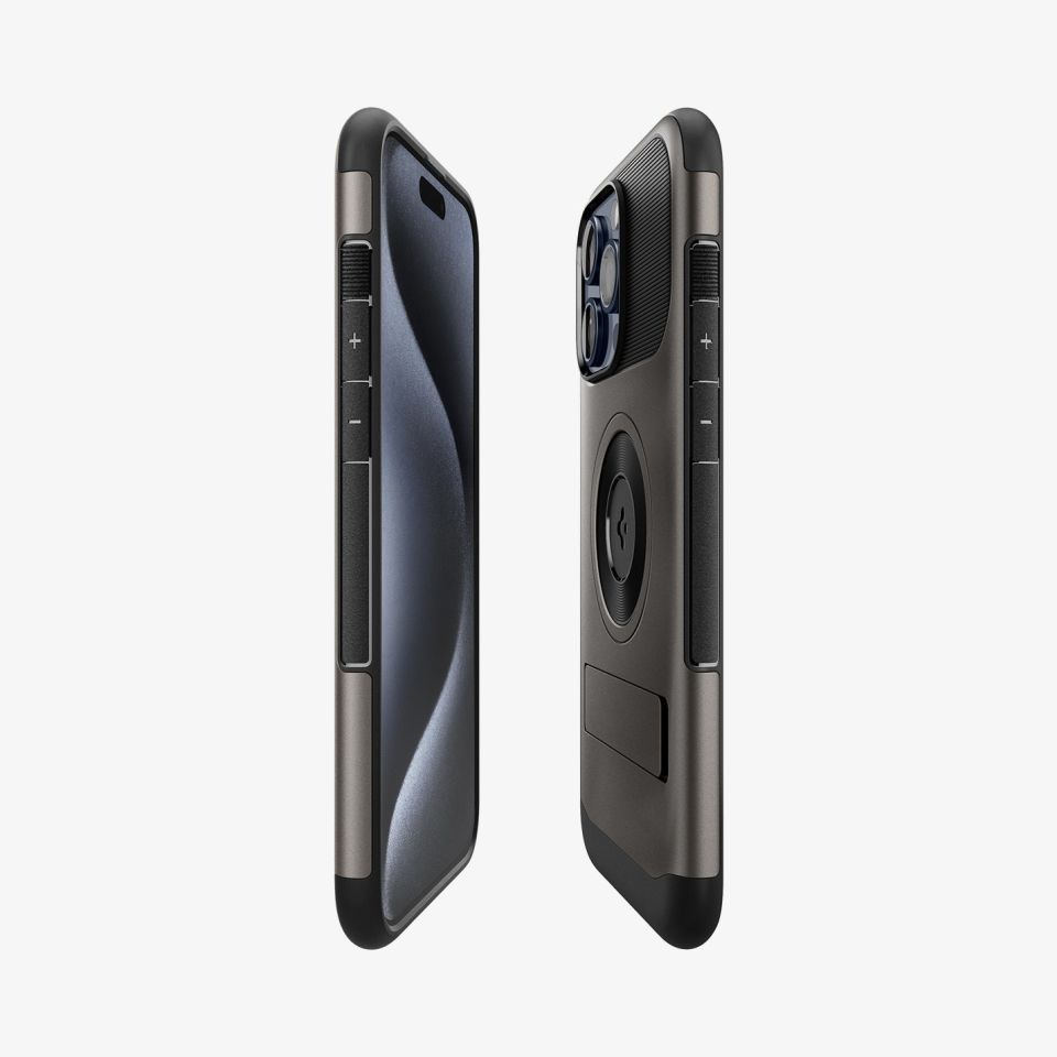 iPhone 15 Pro Max Kılıf, Spigen Slim Armor Magfit (Magsafe Uyumlu) Gunmetal