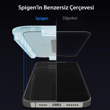 iPhone 14 Plus / iPhone 13 Pro Max Cam Hayalet Ekran Koruyucu Kolay Kurulum, Spigen Glas.tR EZ Fit (2 Adet)