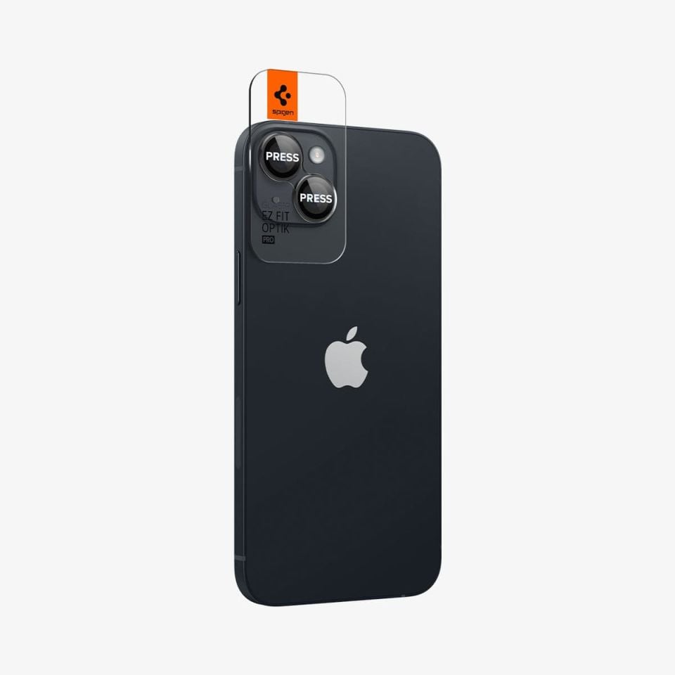 iPhone 14 Plus / iPhone 14 Kamera Lens Cam Ekran Koruyucu, Spigen Glas.tR EZ Fit Optik Pro (2 Adet) Black