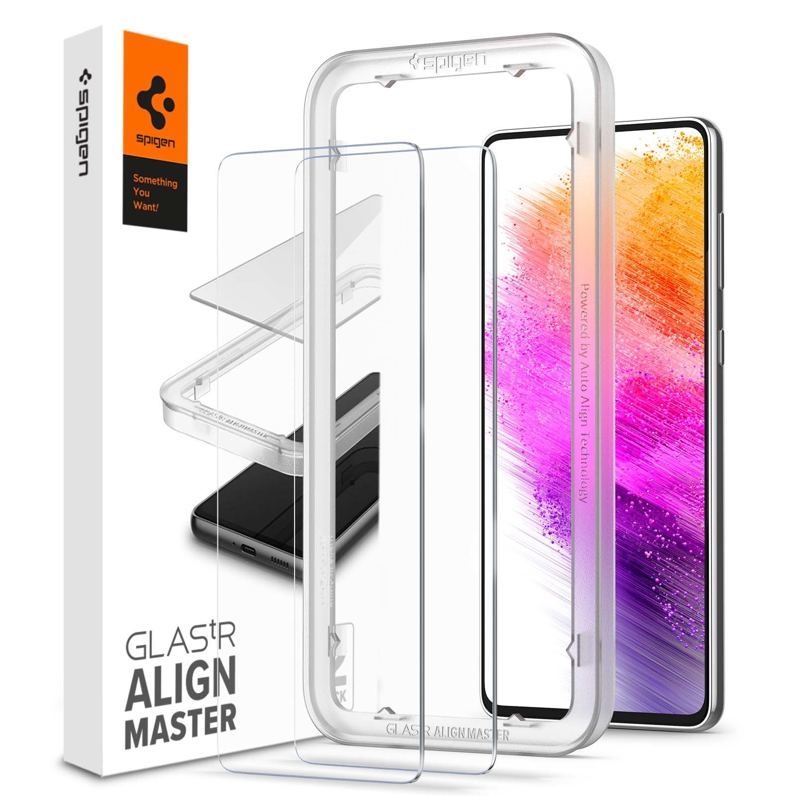 Galaxy A73 Cam Ekran Koruyucu, Spigen Kolay Kurulum AlignMaster GLAS.tR (2 Adet)