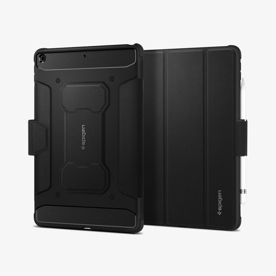 Apple iPad 10.2'' WIFI 9.Nesil (2021) / 8.Nesil (2020) / 7.Nesil (2019) Kılıf, Spigen Rugged Armor Pro Black