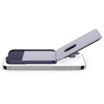 Caseology iPhone 15 / iPhone 14 / iPhone 13 / iPhone 12 Serisi için Stand / Cüzdan Nano Pop (MagSafe Uyumlu Grape Purple