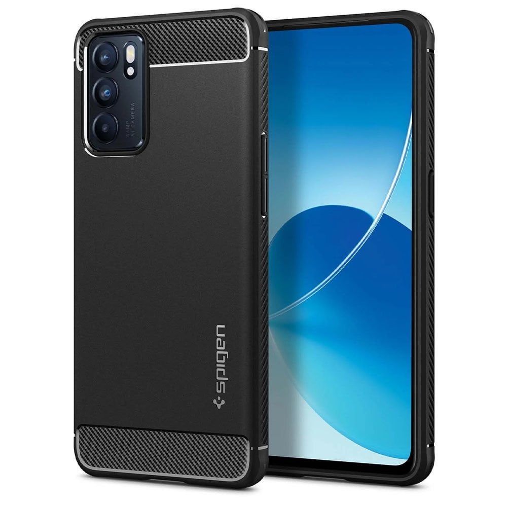 Oppo Reno6 5G Kılıf, Spigen Rugged Armor Black