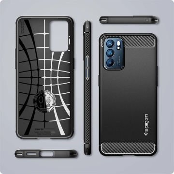 Oppo Reno6 5G Kılıf, Spigen Rugged Armor Black