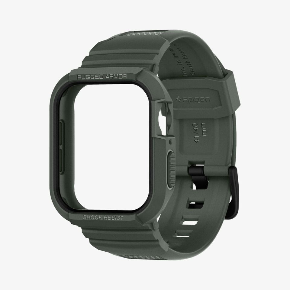 Apple Watch Seri (40mm/41mm) Kılıf, Spigen Rugged Armor Pro Military Green