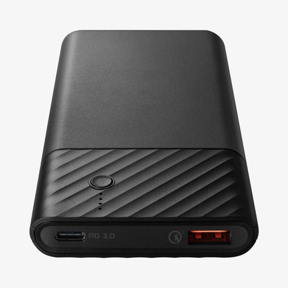 Spigen PocketBoost 10000 mAh 2 Portlu 36W PD 3.0 USB-C (18W) Giriş/Çıkış (Kendini Şarj Etme Hızı) + Quick Charge 3.0 (18W) Taşınabilir Hızlı Şarj Cihazı Powerbank + 2x Type-C Kablo + Taşıma Çantası F732QC