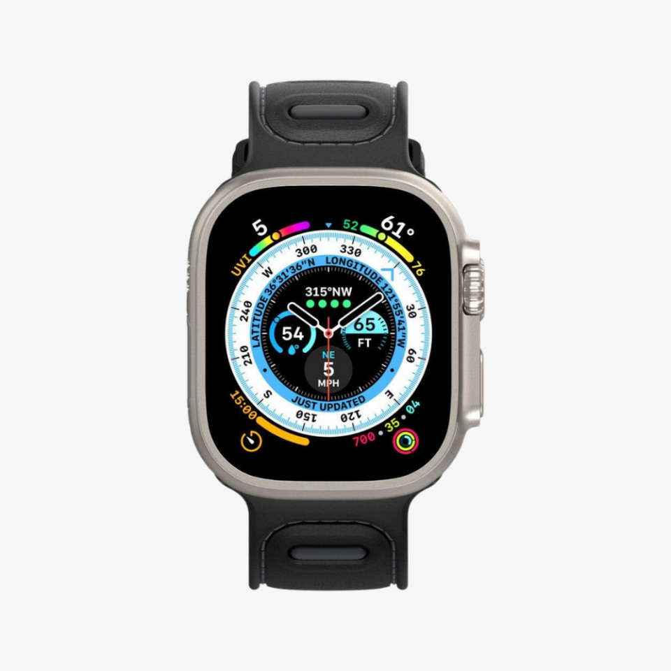 Apple Watch Serisi (49mm/45mm/44mm/42mm) ile Uyumlu Kayış Kordon, Caseology Athlex Active Black