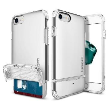 iPhone SE 2020 / iPhone 8/7 Uyumlu Kılıf, Spigen Flip Armor Satin Silver