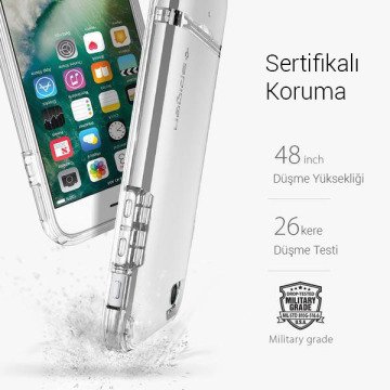 iPhone SE 2020 / iPhone 8/7 Uyumlu Kılıf, Spigen Flip Armor Satin Silver