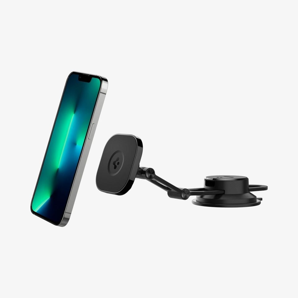Spigen OneTap Dashboard / Windshield MagFit Araç Tutacağı MagSafe iPhone 15 / 14 / 13 / 12 Serileri ile Uyumlu ITS35-3 Black