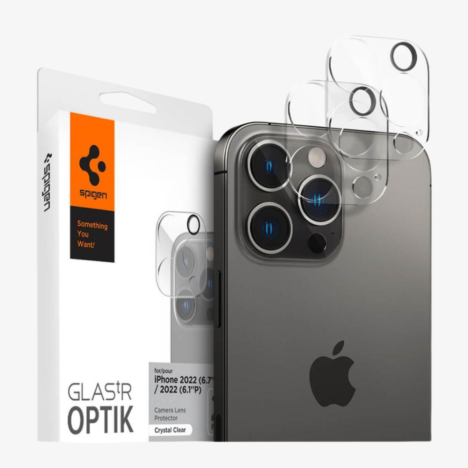 iPhone 14 Pro / iPhone 14 Pro Max Kamera Lens Cam Ekran Koruyucu, Spigen Glas.tR Optik (2 Adet) Crystal Clear