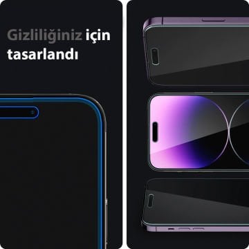 iPhone 14 Pro Cam Ekran Koruyucu, Spigen GLAS.tR Privacy