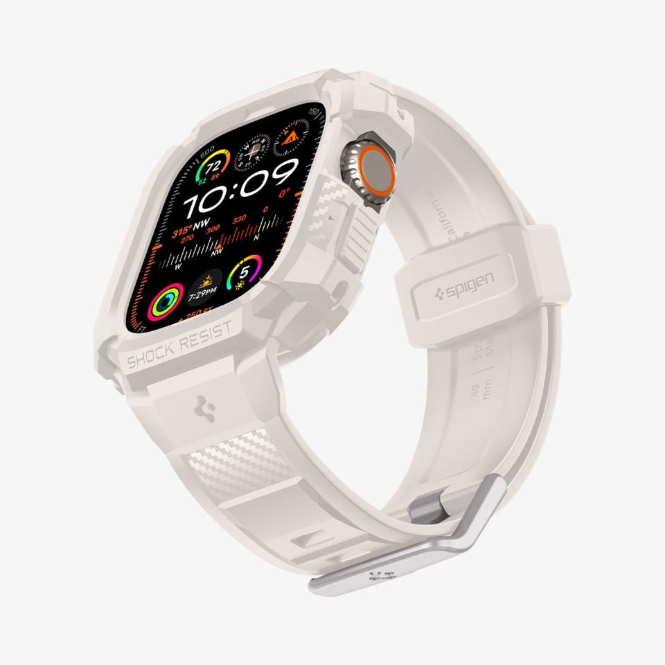 Apple Watch Ultra 2 / Ultra (49 mm) Kılıf, Spigen Rugged Armor Pro Dune Beige