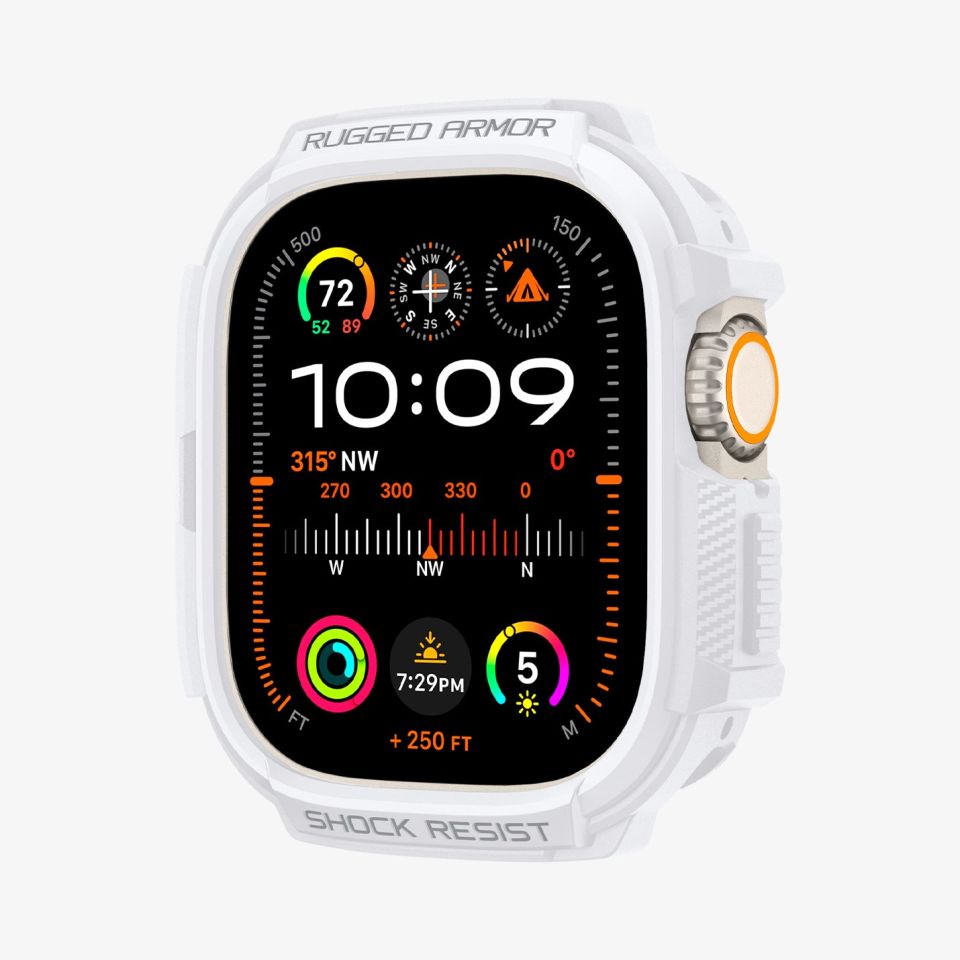 Apple Watch Ultra 2 / Ultra Serisi (49mm) Kılıf, Spigen Rugged Armor White