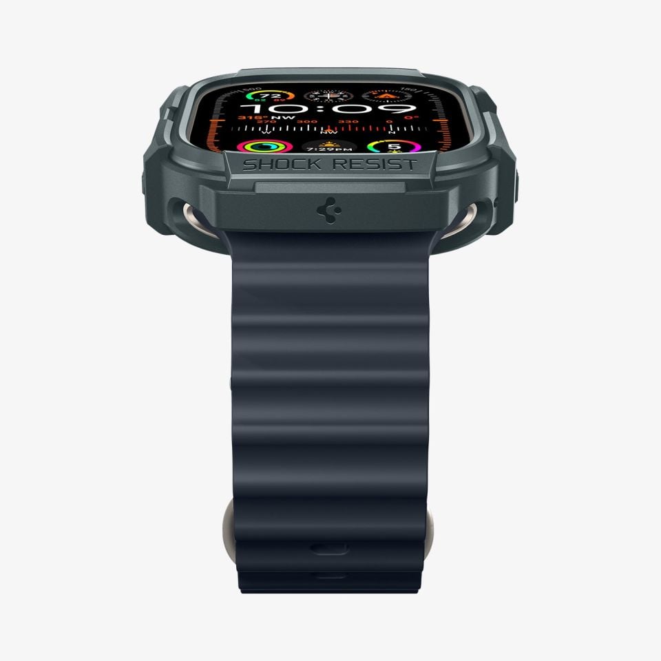 Apple Watch Ultra 2 / Ultra Serisi (49mm) Kılıf, Spigen Rugged Armor Abyss Green