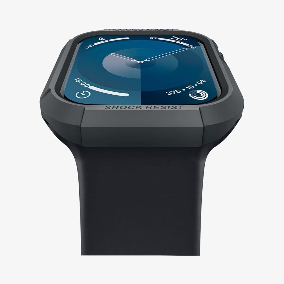 Apple Watch Serisi (44mm / 45mm) Kılıf, Spigen Rugged Armor Dark Gray