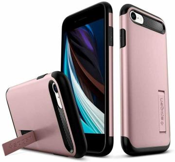 iPhone SE 2022 / 2020 / iPhone 8 / iPhone 7 Uyumlu Kılıf, Spigen Slim Armor Rusty Pink