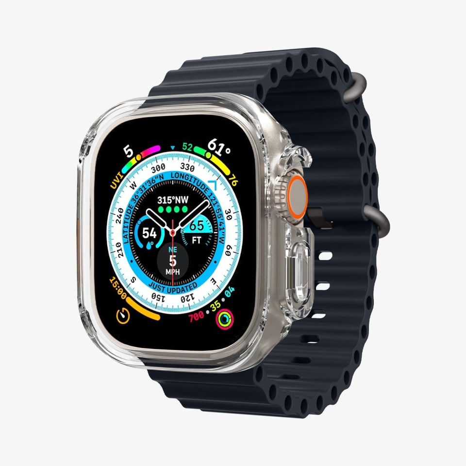 Apple Watch Ultra (49mm) ile Uyumlu Kılıf, Spigen Ultra Hybrid Crystal Clear