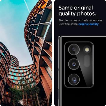 Galaxy Note 20 Ultra Kamera Lens Koruyucu, Spigen tR Optic Glass 2 Pack) Black