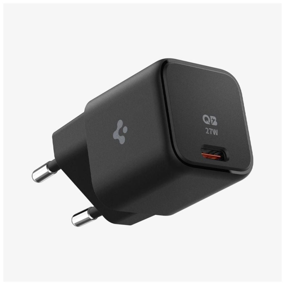 Spigen PowerArc ArcStation 27W Hızlı Şarj Cihazı USB-C PD 3.0 27W / PPS 25W (Samsung Hızlı Şarj Destekli) iPhone / Android Şarj Adaptörü PE2103 Black