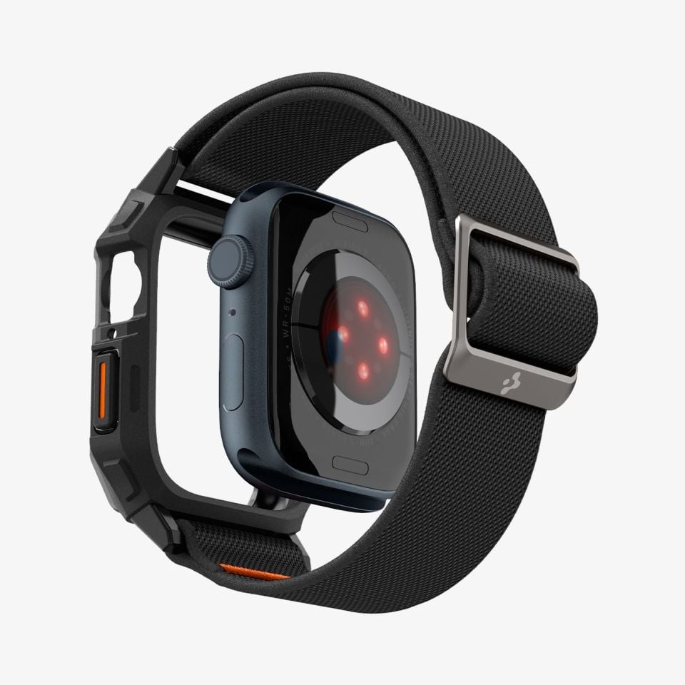 Spigen Apple Watch Seri 9/8/7 (45mm) ile Uyumlu Kılıf & Kordon Lite Fit Pro Matte Black