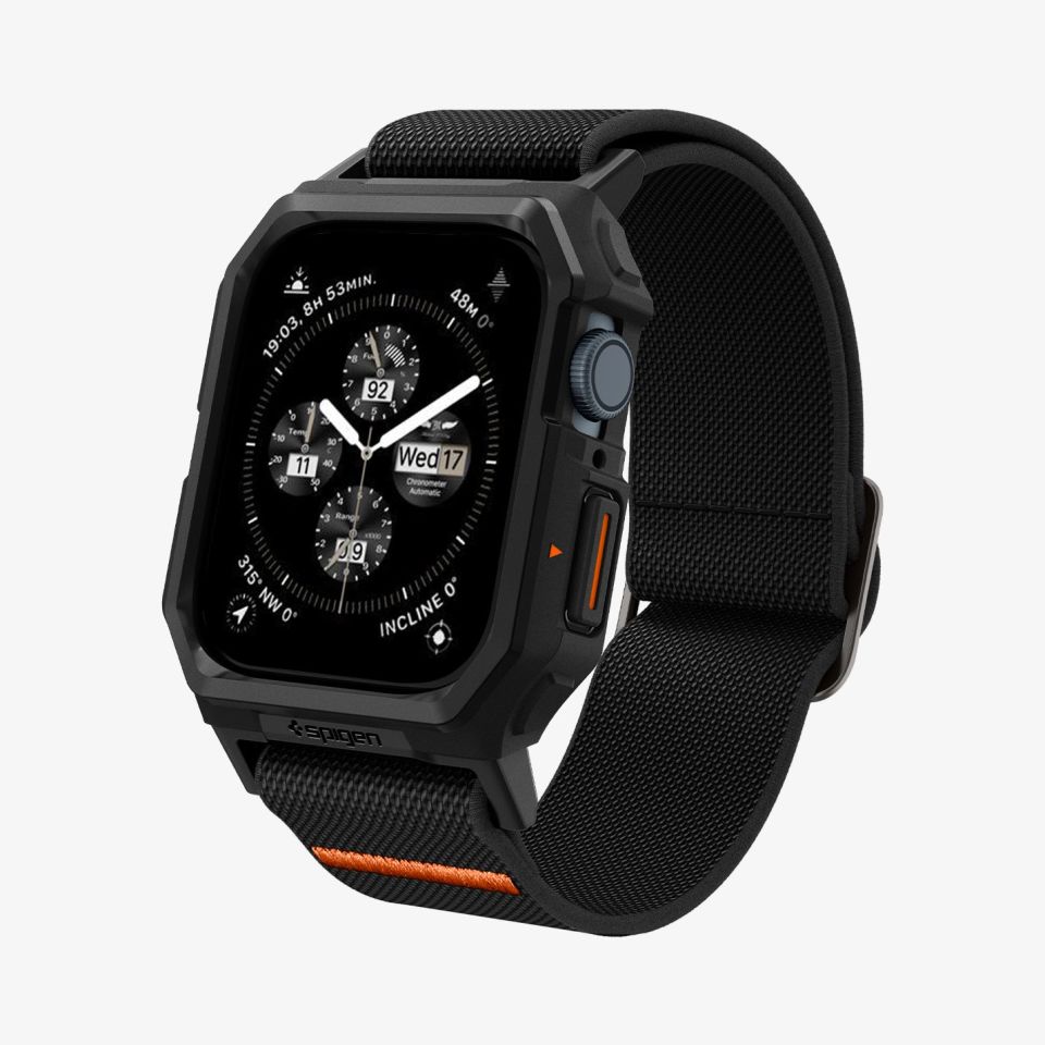 Spigen Apple Watch Seri 9/8/7 (45mm) ile Uyumlu Kılıf & Kordon Lite Fit Pro Matte Black