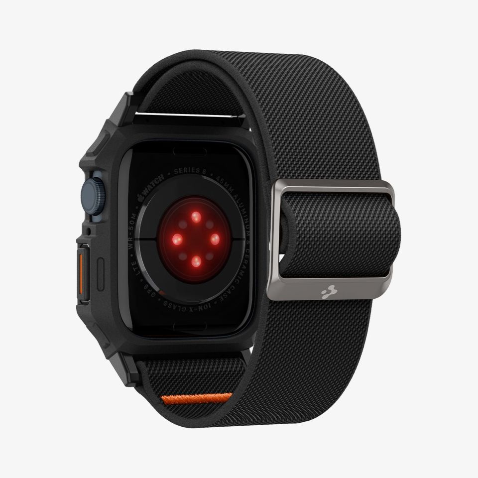 Spigen Apple Watch Seri 9/8/7 (45mm) ile Uyumlu Kılıf & Kordon Lite Fit Pro Matte Black