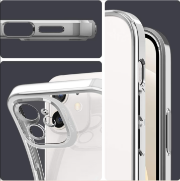 iPhone 12 Mini Kılıf, Spigen Optik Crystal Chrome Silver
