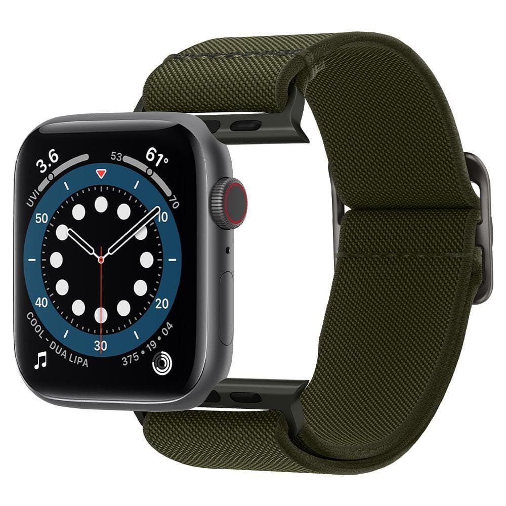 Apple Watch Serisi (41mm / 40mm / 38mm) Watch Kayış Kordon, Spigen Band Lite Fit Khaki