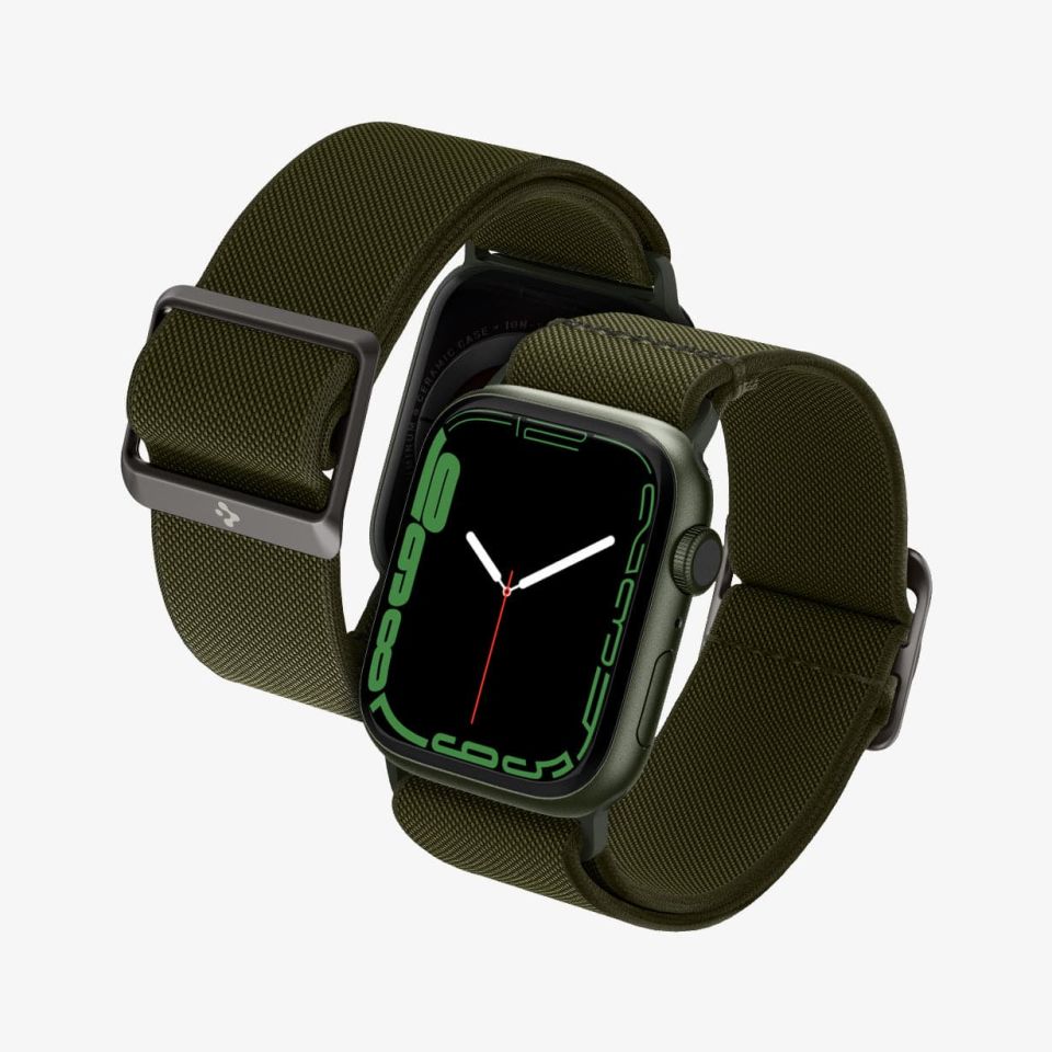 Apple Watch Serisi (41mm / 40mm / 38mm) Watch Kayış Kordon, Spigen Band Lite Fit Khaki