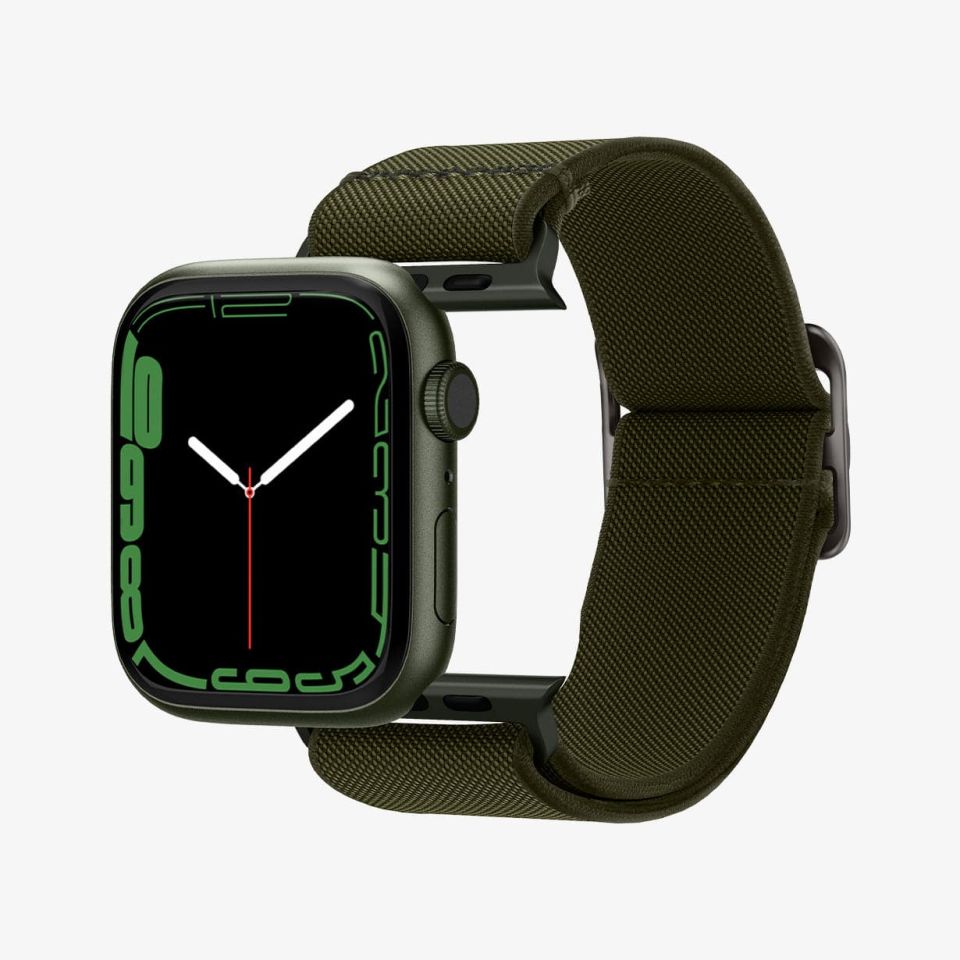 Apple Watch Serisi (41mm / 40mm / 38mm) Watch Kayış Kordon, Spigen Band Lite Fit Khaki