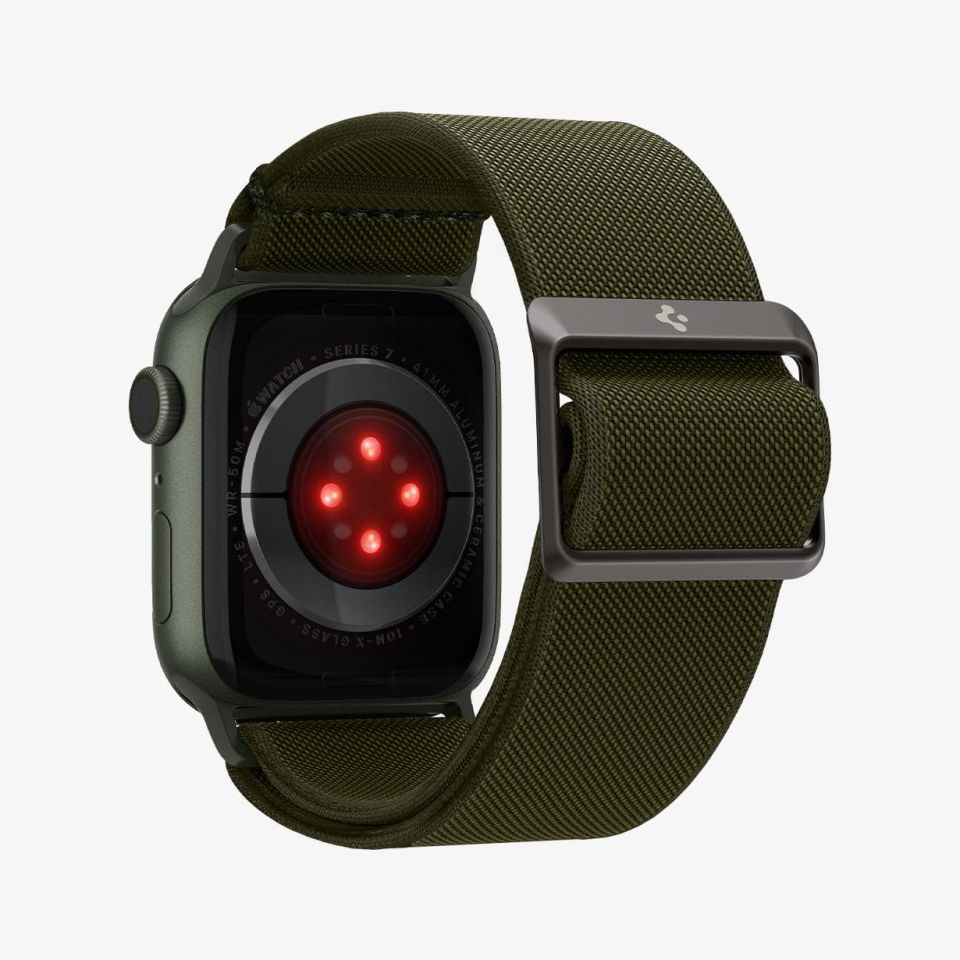 Apple Watch Serisi (41mm / 40mm / 38mm) Watch Kayış Kordon, Spigen Band Lite Fit Khaki