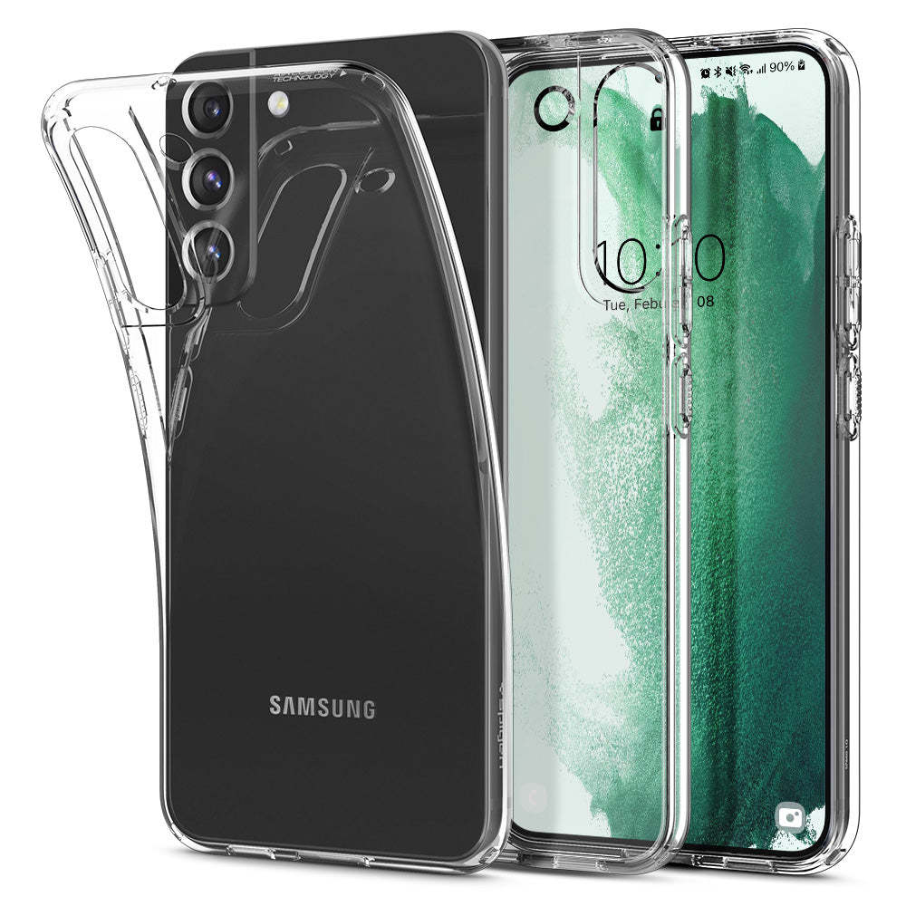 Galaxy S22 Plus 5G Kılıf, Spigen Liquid Crystal 4 Tarafı Tam Koruma Crystal Clear