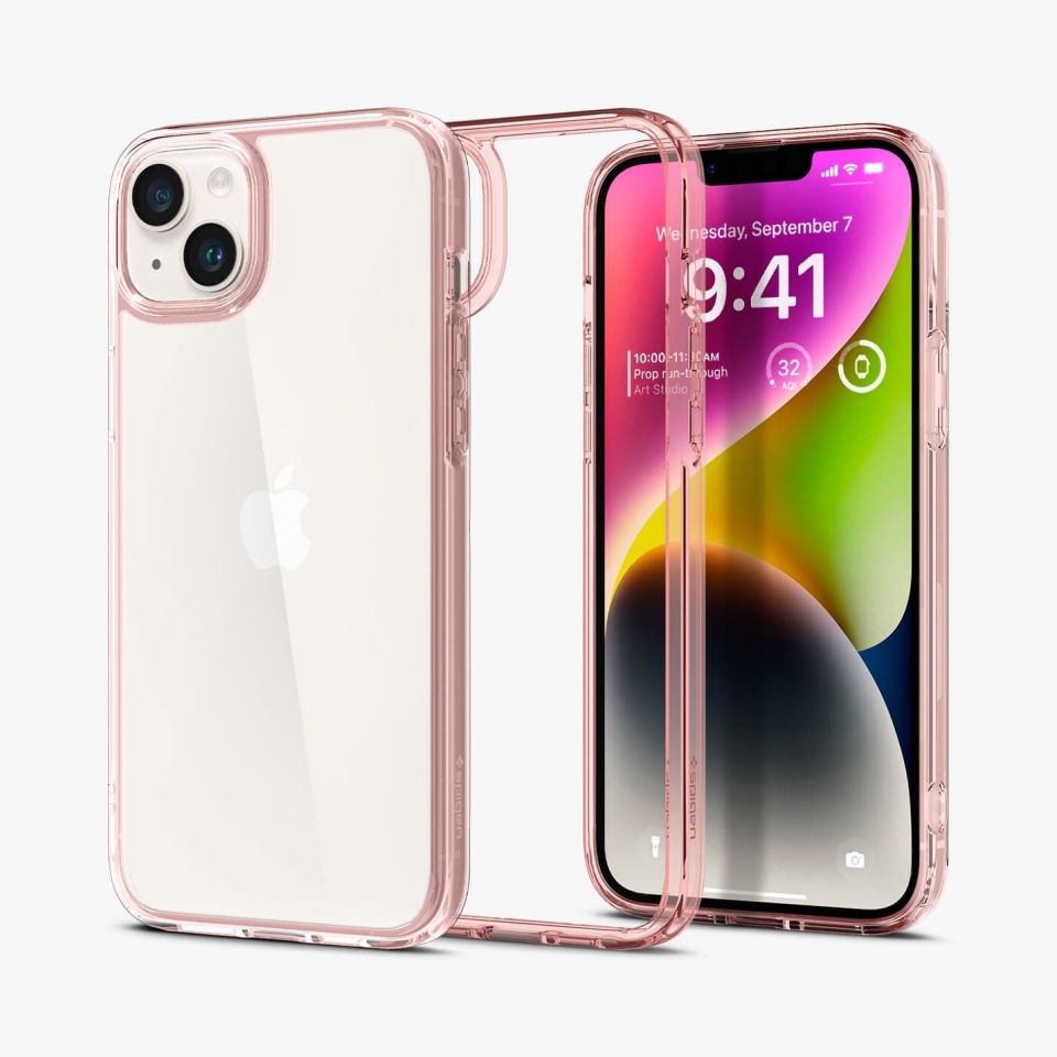 iPhone 14 Plus Kılıf, Spigen Ultra Hybrid Rose Crystal