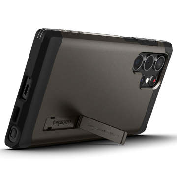 Galaxy S22 Ultra 5G Kılıf, Spigen Tough Armor Military Grade Gunmetal