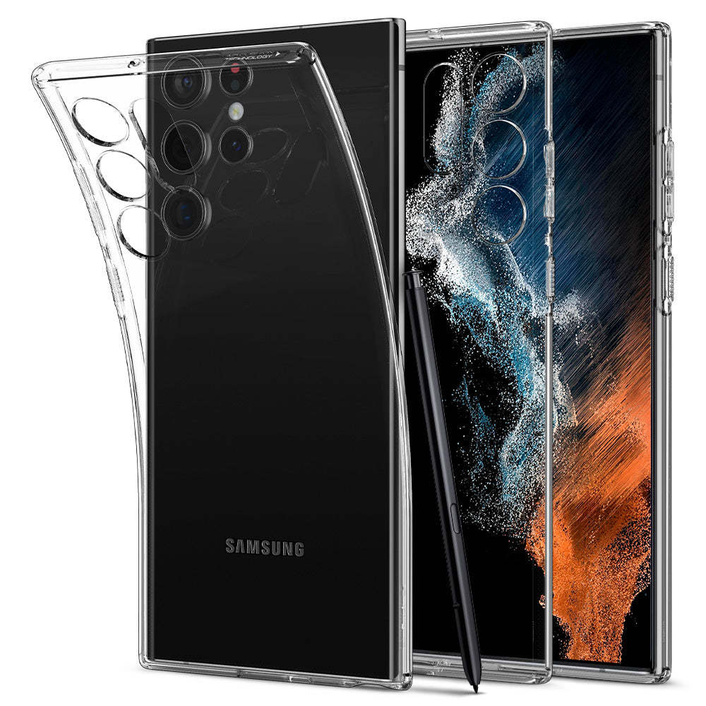 Galaxy S22 Ultra 5G Kılıf, Spigen Liquid Crystal 4 Tarafı Tam Koruma Crystal Clear