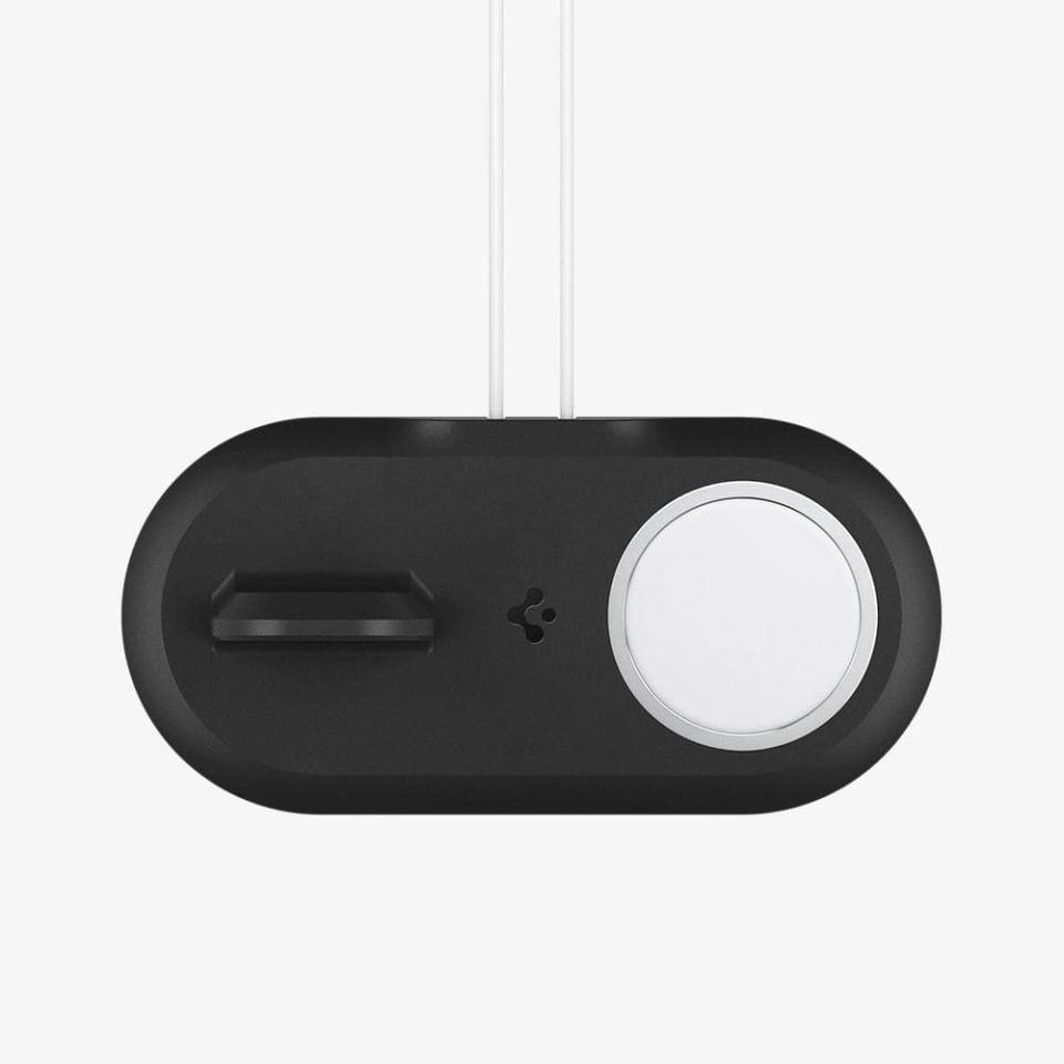 Spigen MagFit Duo 2in1 MagSafe & Apple Watch ile Uyumlu Stand Dock Ünitesi Black