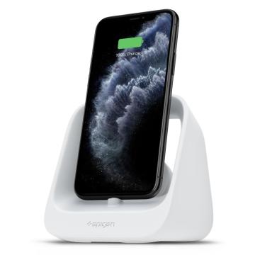 Spigen Stand S316 2in1 iPhone & Apple Watch ile Uyumlu Stand Dock Şarj Ünitesi Soft White