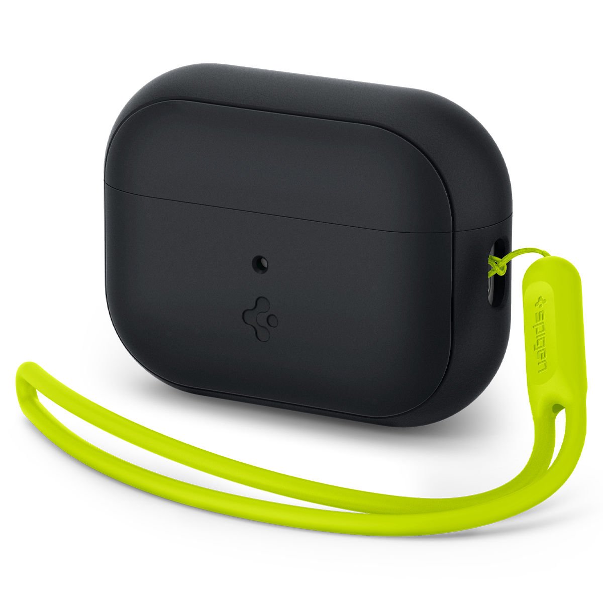 AirPods Pro (2.Nesil) Kılıf, Spigen Silicone Fit + Strap (Askı İpi) Black+Midnight