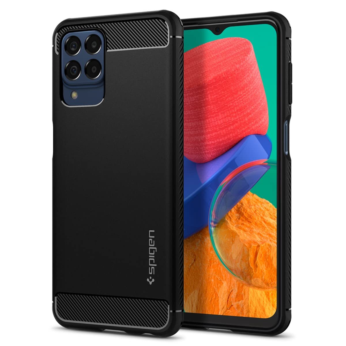 Galaxy M33 5G Kılıf, Spigen Rugged Armor Black