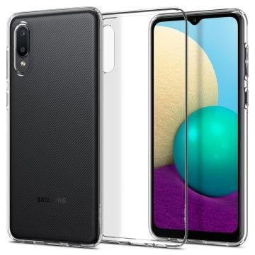 Galaxy A02 / Galaxy M02 Kılıf, Spigen Liquid Crystal 4 Tarafı Tam Koruma Crystal Clear