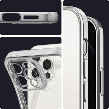 iPhone 12 Pro Kılıf, Spigen Optik Crystal Chrome Silver