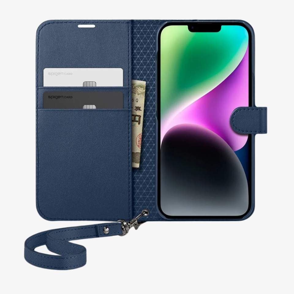 iPhone 14 / iPhone 13 Kılıf, Spigen Wallet S Classic Blue