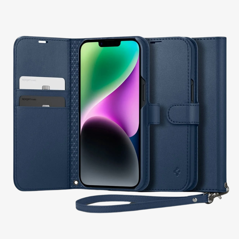 iPhone 14 / iPhone 13 Kılıf, Spigen Wallet S Classic Blue