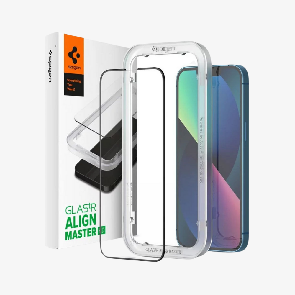 iPhone 14 / iPhone 13 Pro / iPhone 13 Cam Ekran Koruyucu, Spigen Kolay Kurulum Glas.tR AlignMaster Full Cover (1 Adet) Black